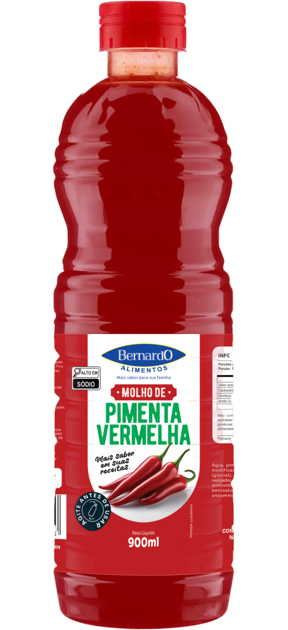 Molho de Pimenta Vermelha 900ml